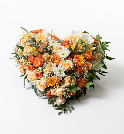 Hjerte i hvitt og gyllent 50 cm Hjerte i hvitt og gyllent 50 cm